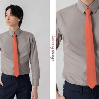 Slim tie- Mulberry silk umber